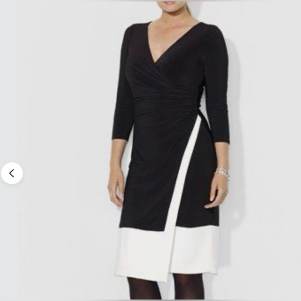 NWT Lauren Ralph Lauren Faux Wrap Jersey Knit Dress SZ 8